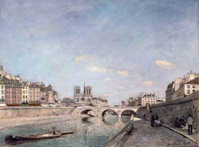 The Seine and Notre-Dame in Paris by Johan Barthold Jongkind